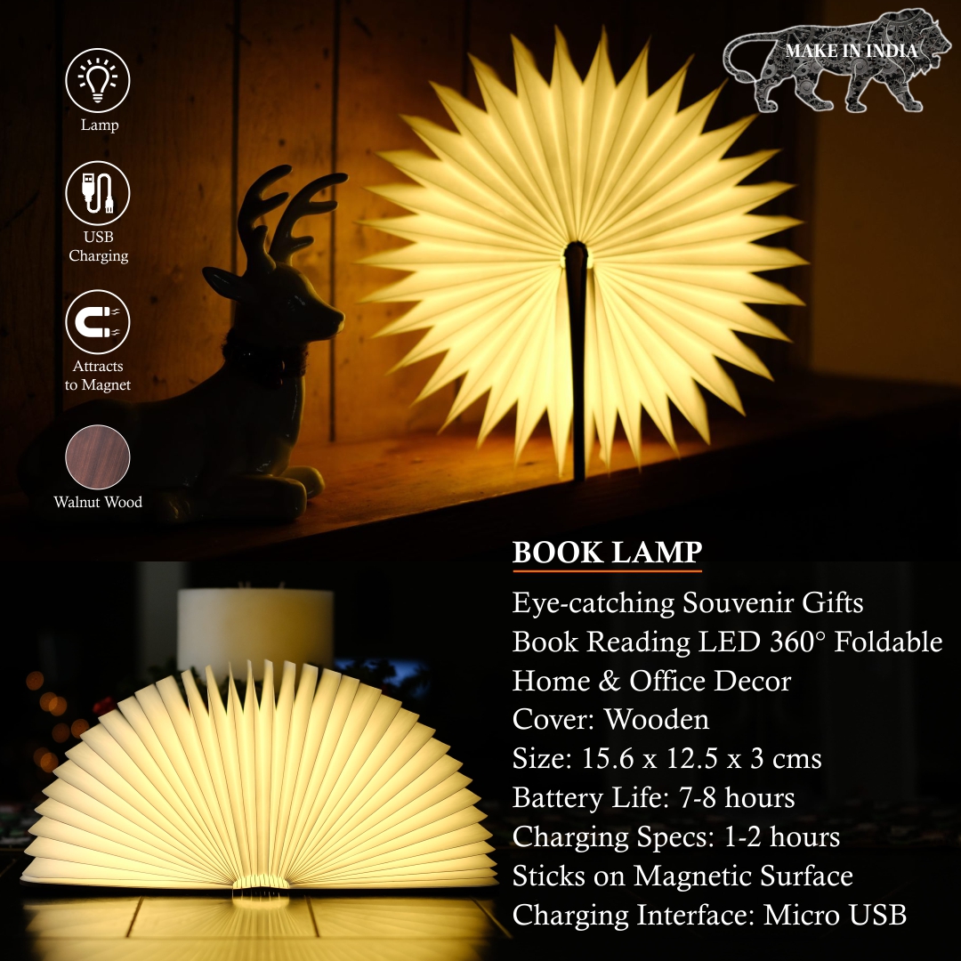 Book Shaped Lamp Wood Cover