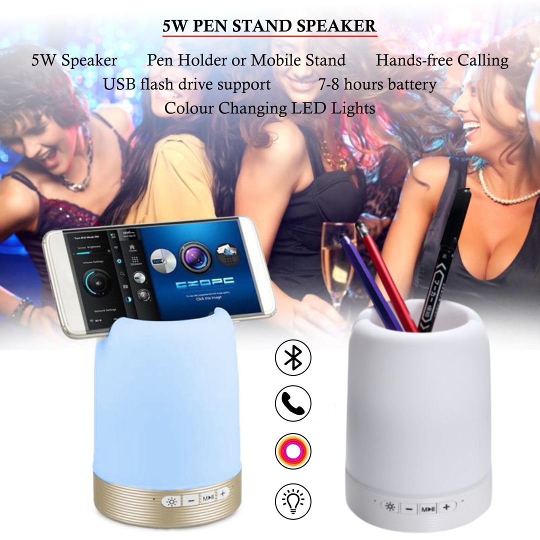 Pen Stand Bluetooth Speaker with Mobile Holder (5W)