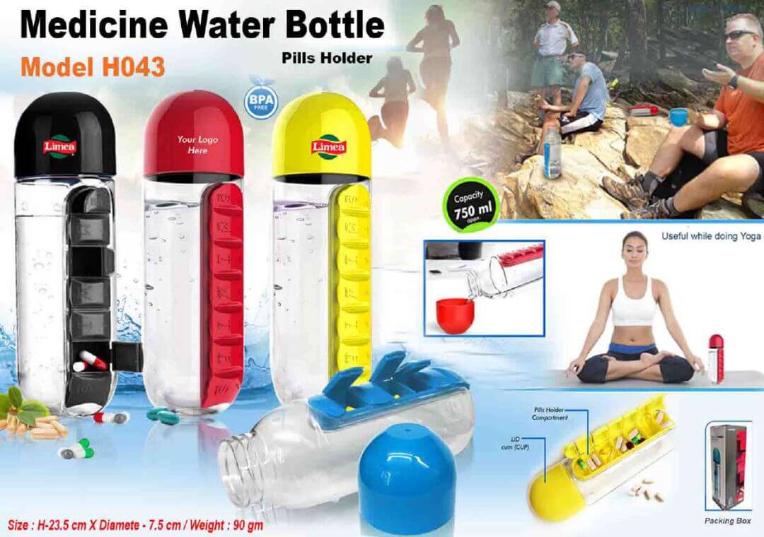 Medicine Water Bottle Pills Holder 043