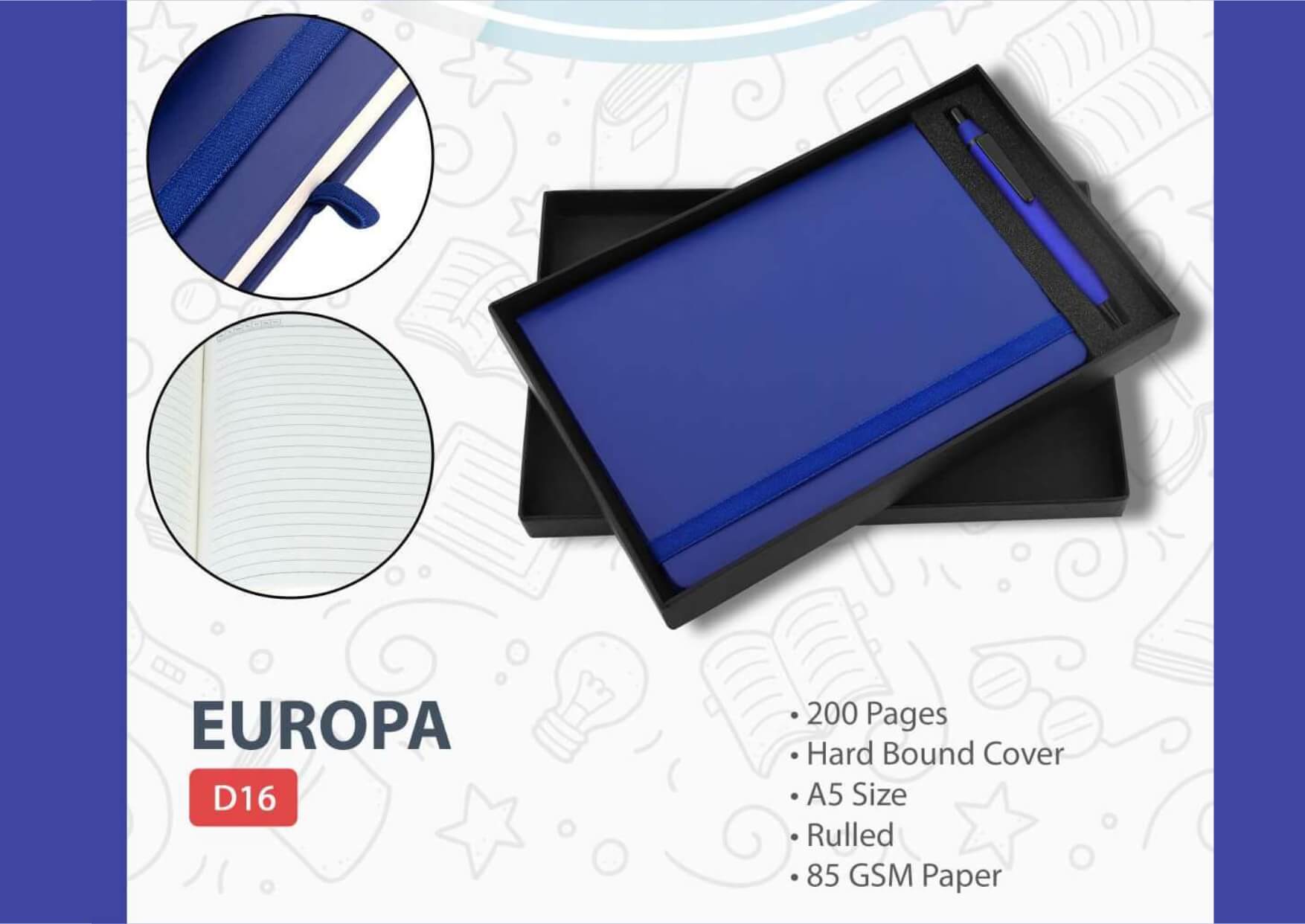 A5 Diary Pen Gift Set Europa