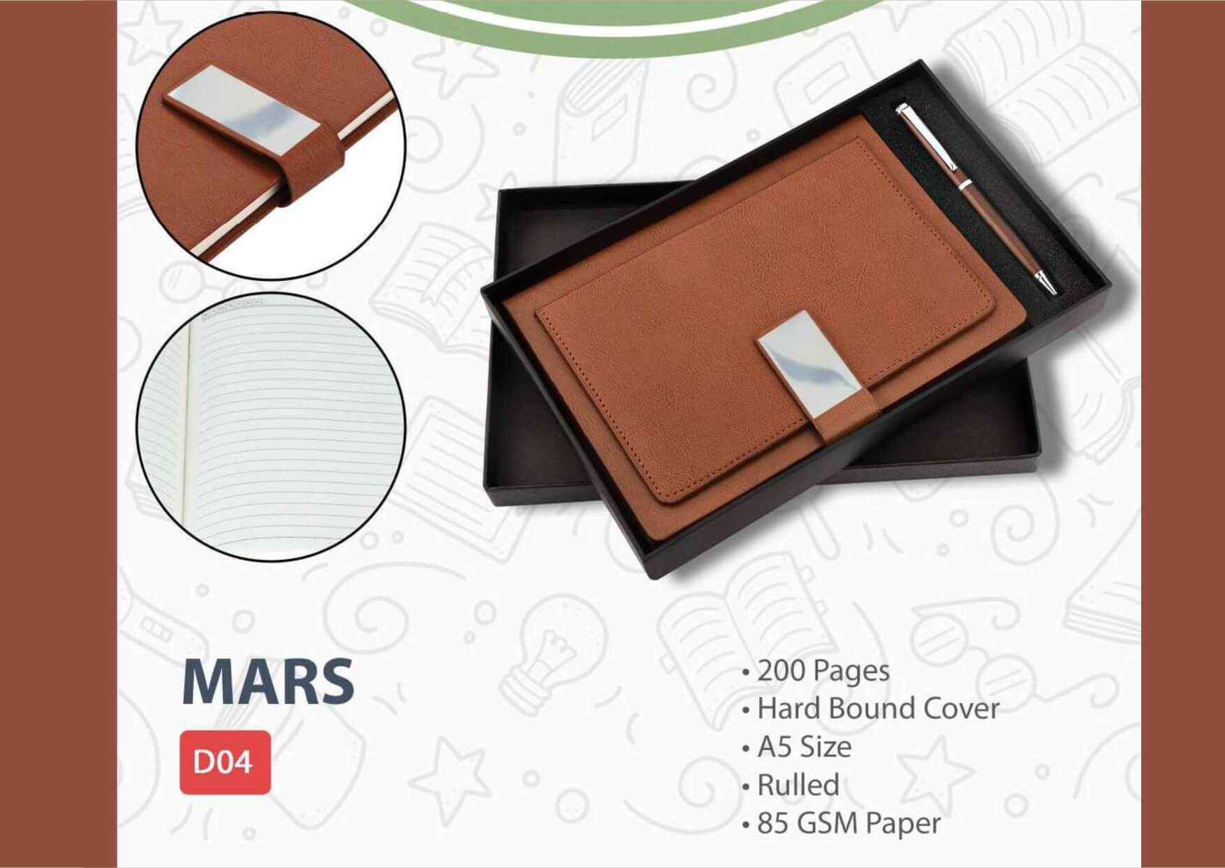 A5 Diary Pen Set Mars