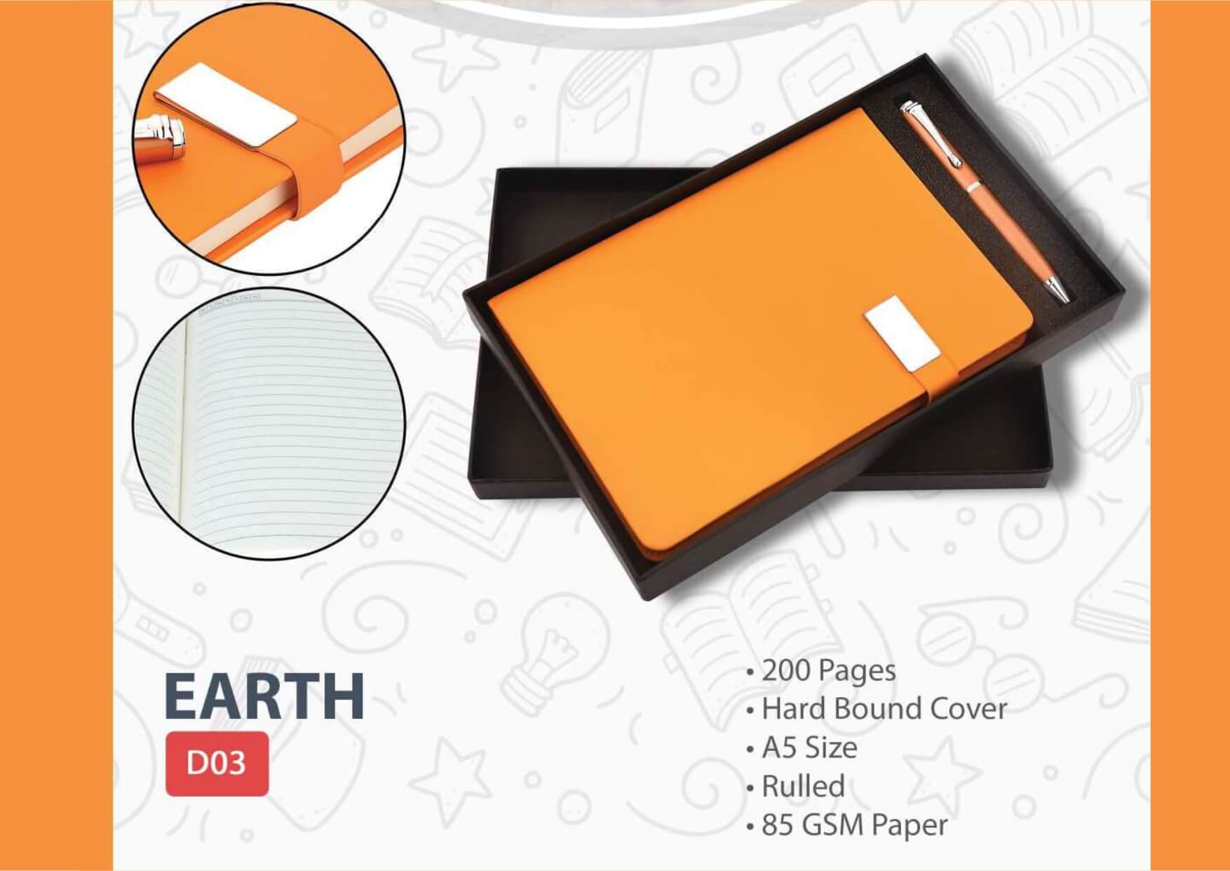 Lock Diary Pen Set Earth Lock Diary Pen Set Earth