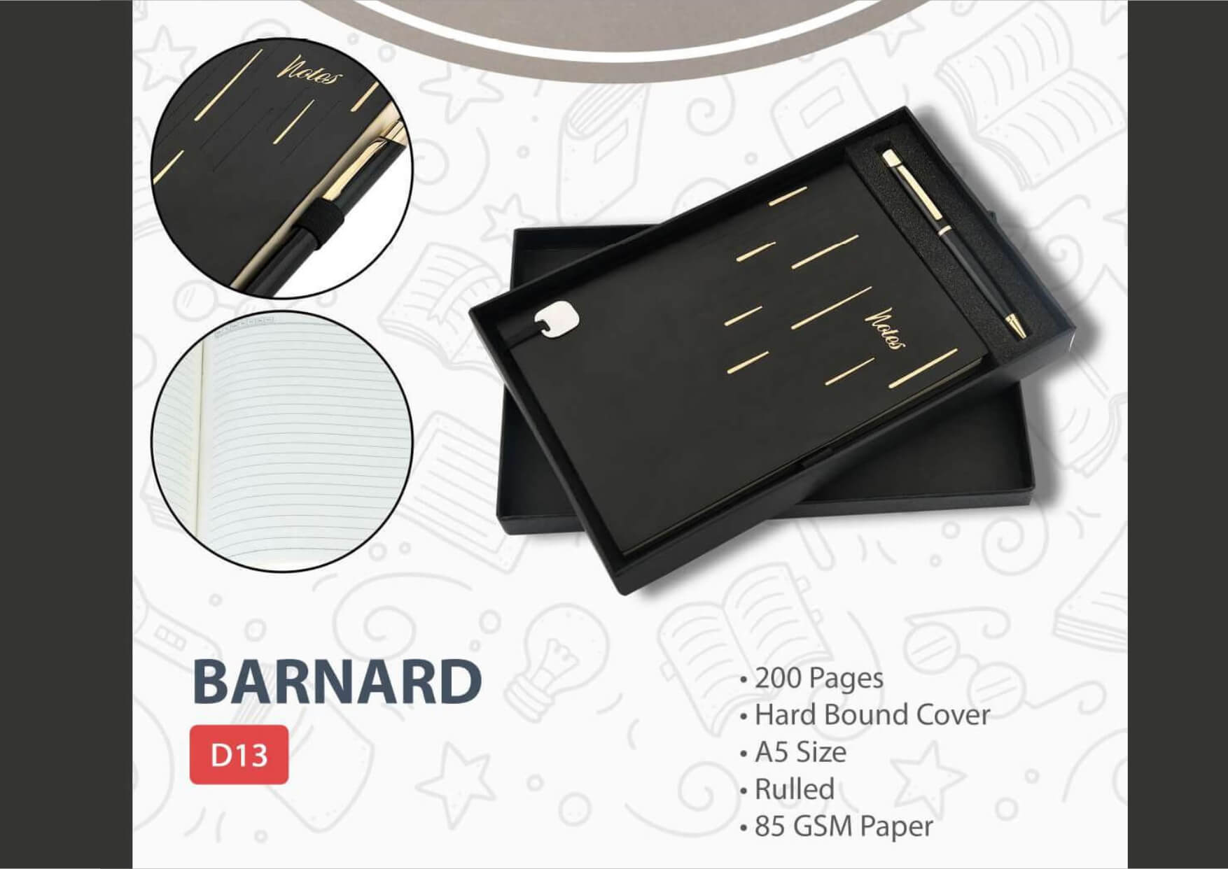 Notebook Diary Pen Set Barnard