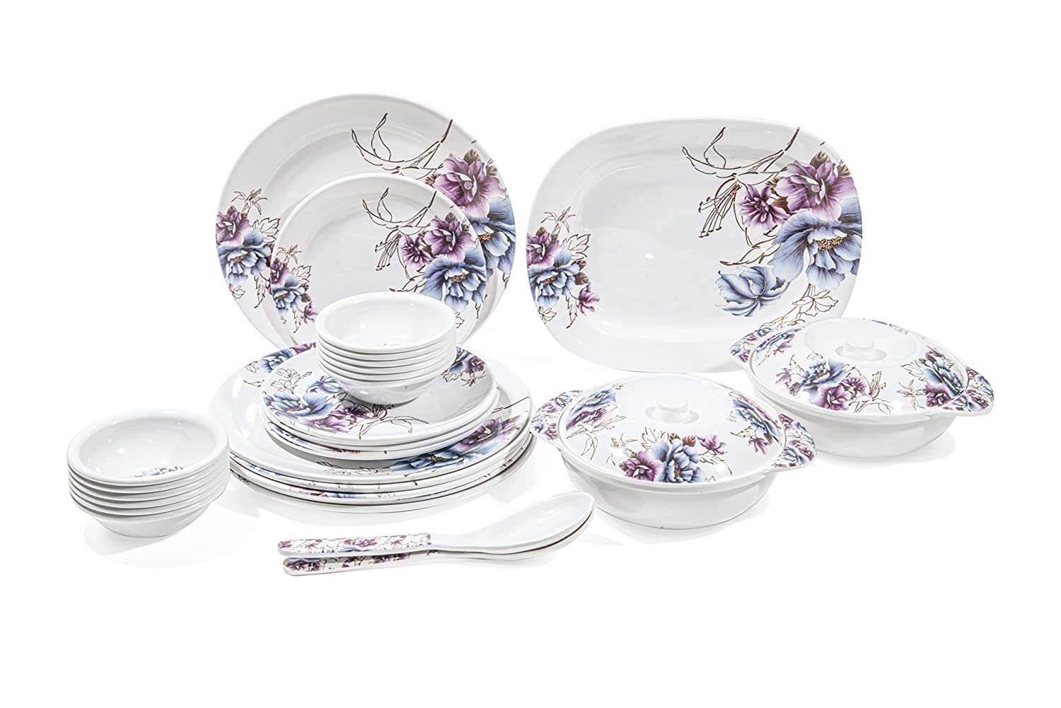 31 pcs Melamine Dinner Set (Royal Indigo) D-607