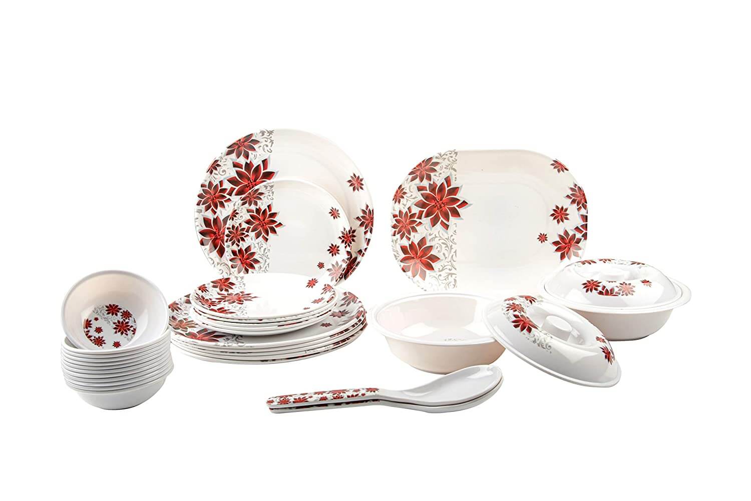 32 pcs Melamine Dinner Set (Red Magic)