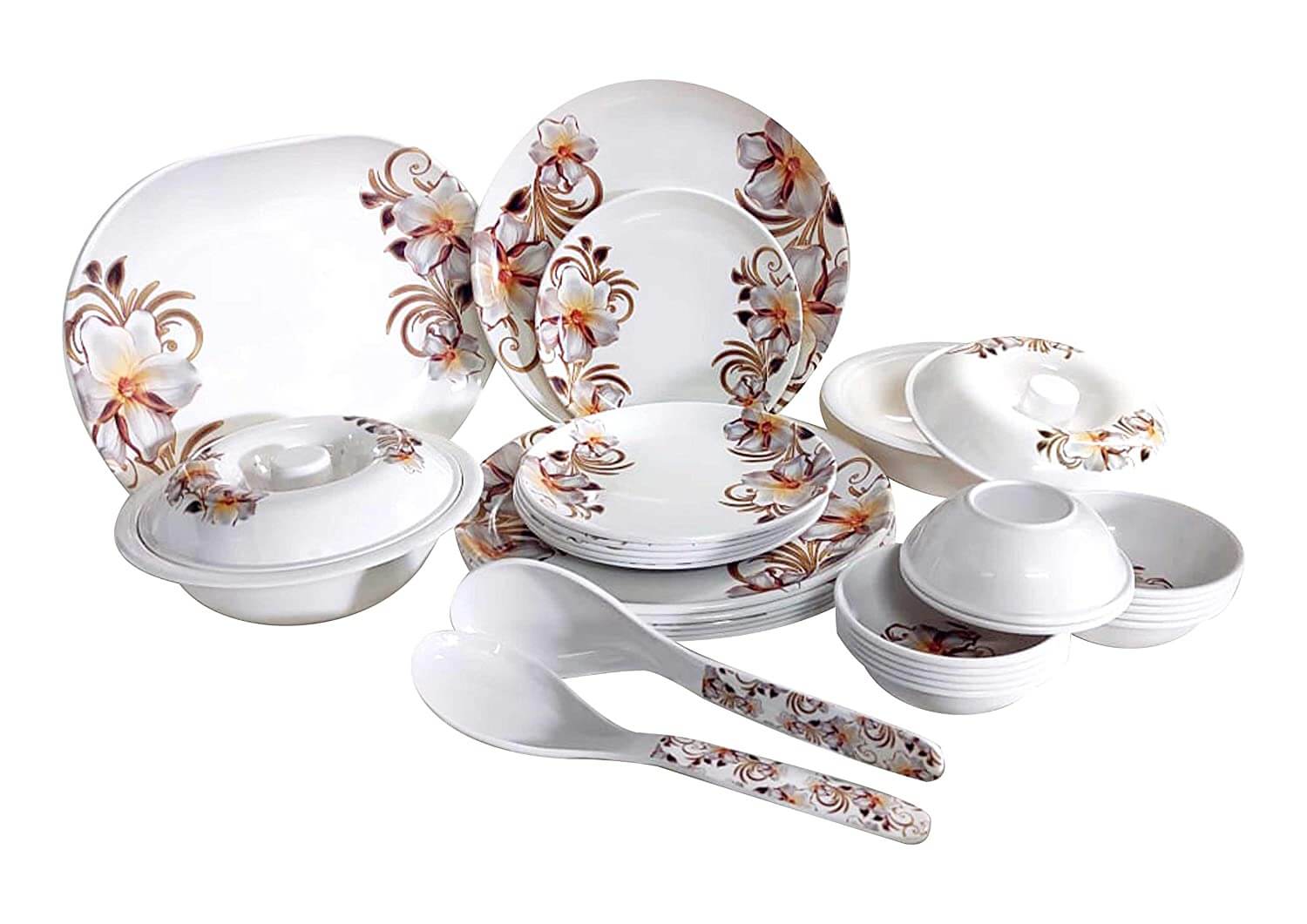 32 pcs Melamine Dinner Set (White Fairy)