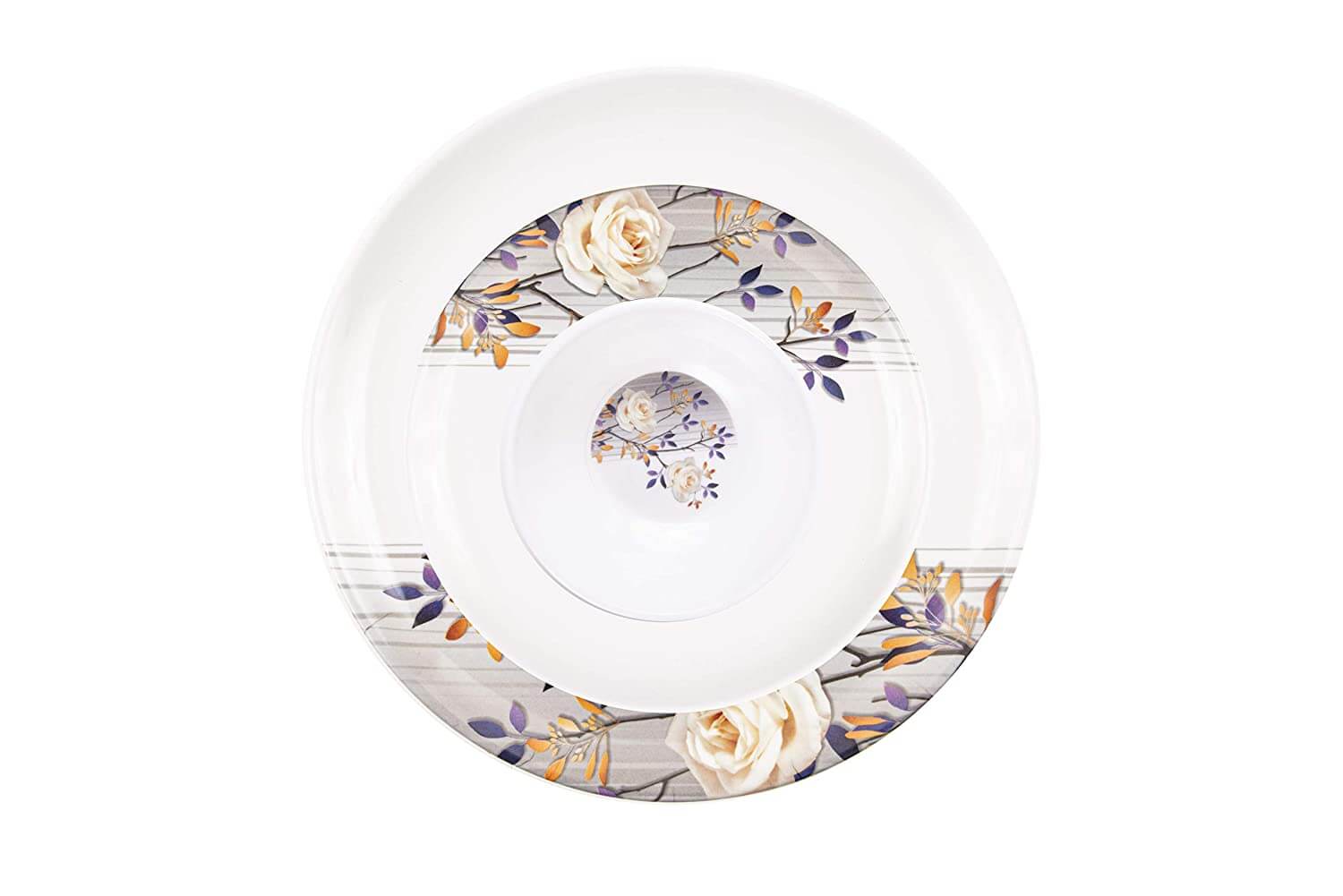32 pcs Melamine Dinner Set (White Rose)