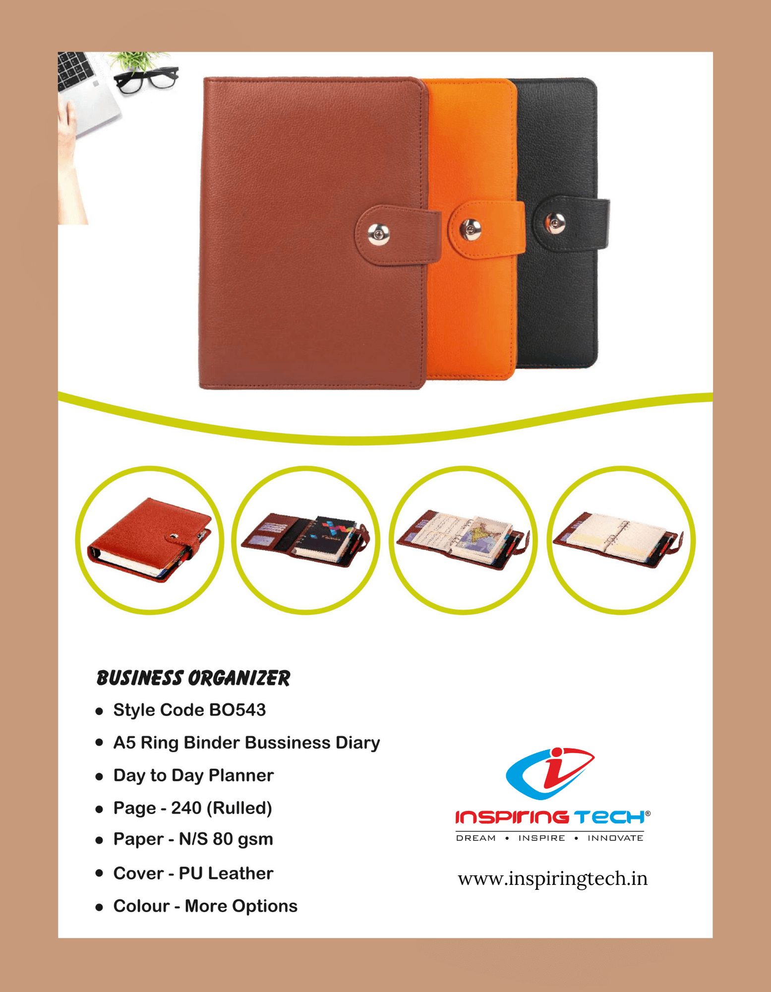 A5 Ring Binder Business Organizer Diary