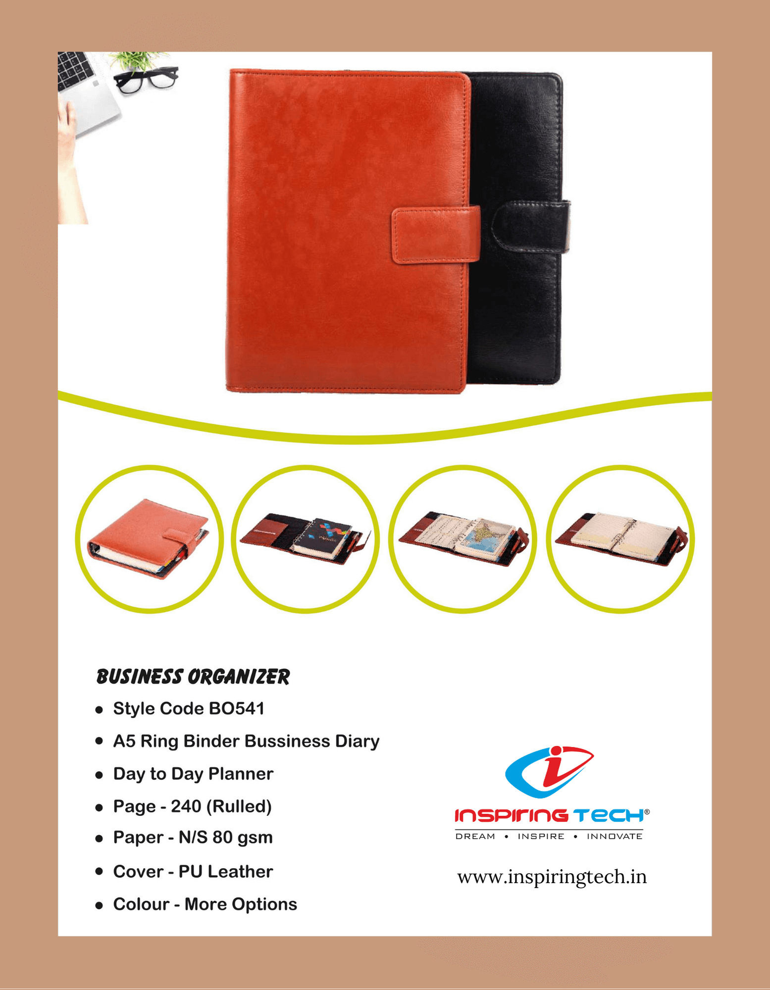 Business Organizer A5 Ring Binder