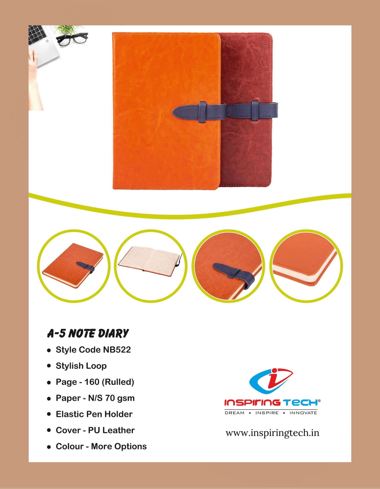 Notebook Diary A5 Stylish Loop Notebook Diary A5 Stylish Loop